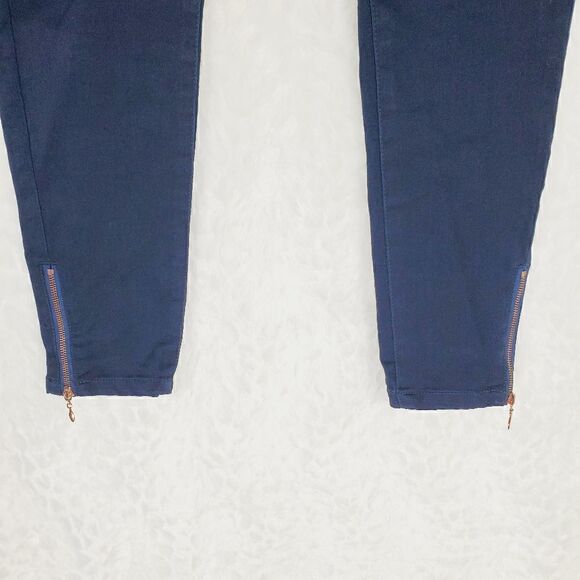 Fire Los Angels Blue skinny pants rose gold zippers Size 5 - Picture 3 of 6